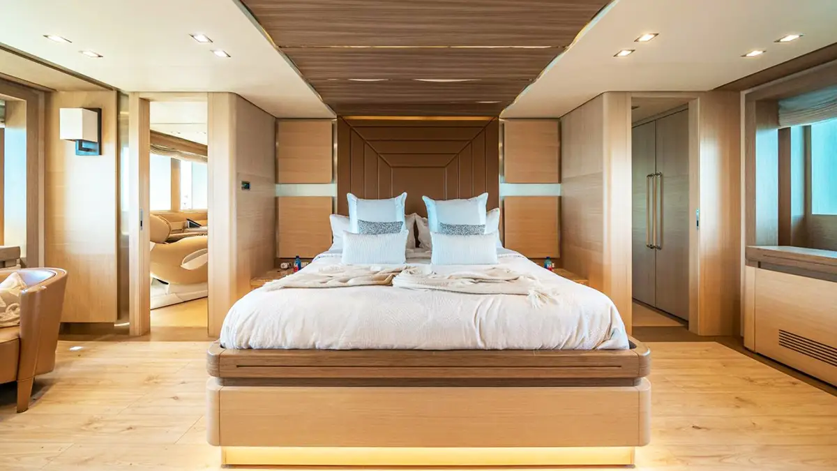 Interior view of 131' Columbus yacht in Miami and Bahamas