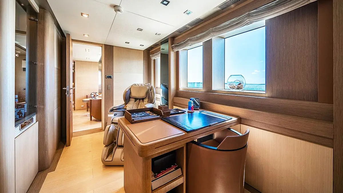 Interior view of 131' Columbus yacht in Miami and Bahamas