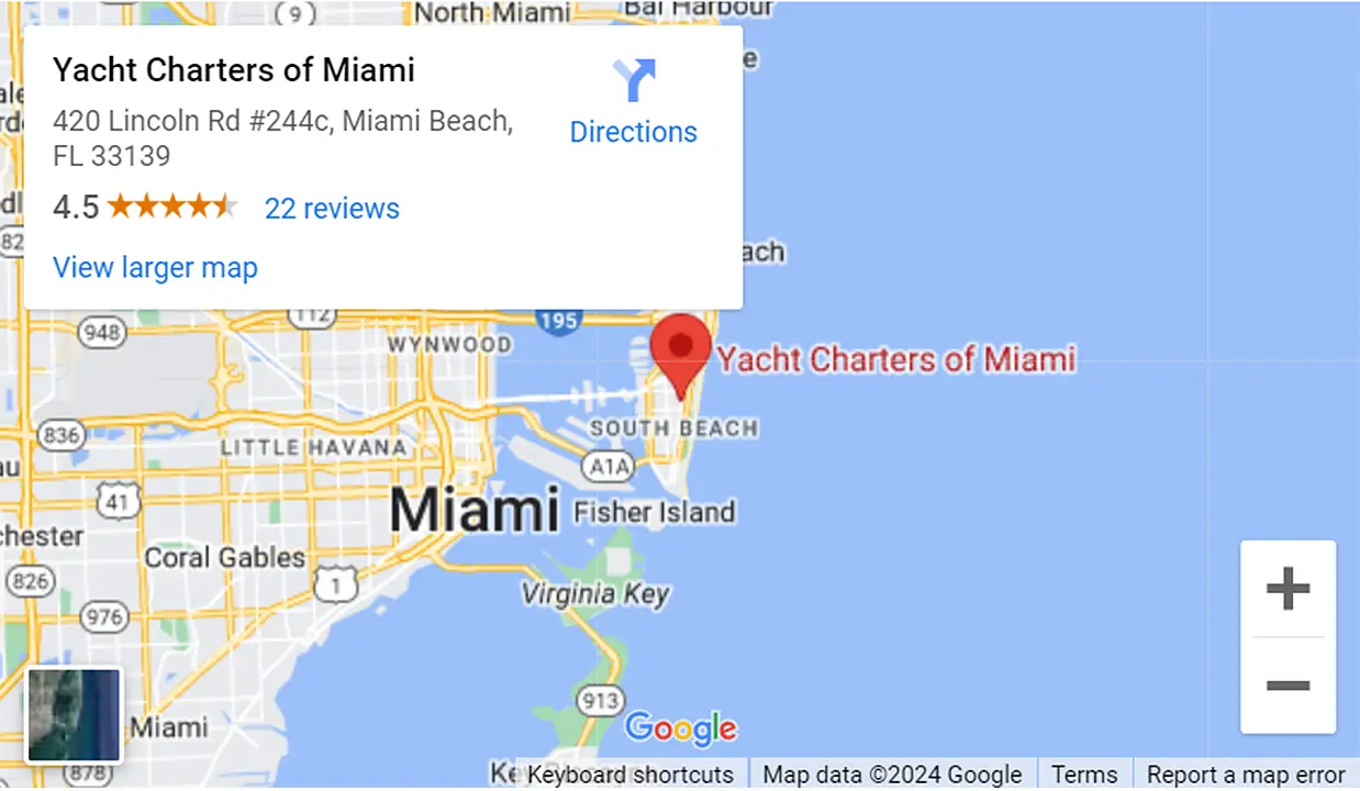 Yacht Charters Of Miami Location On Google Maps